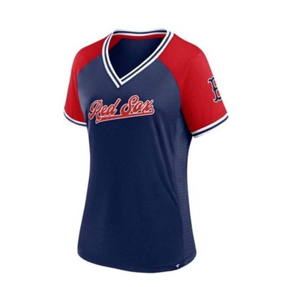 New Boston Red Sox Women Sz Large V-neck Jersey Glitz & Glam Short Sleeve